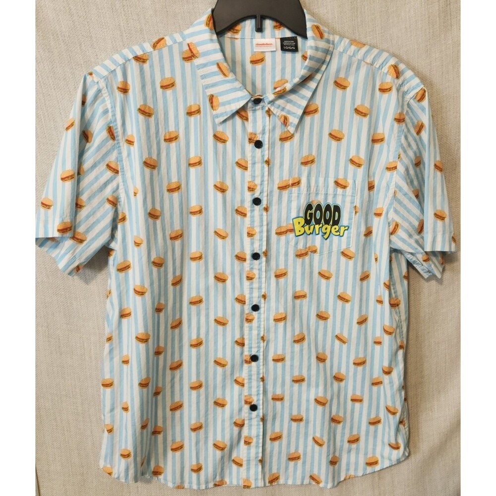 Good Burger Nickelodeon Button Up Shirt Size Adult Large